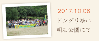 ドングリ拾い　明石公園にて